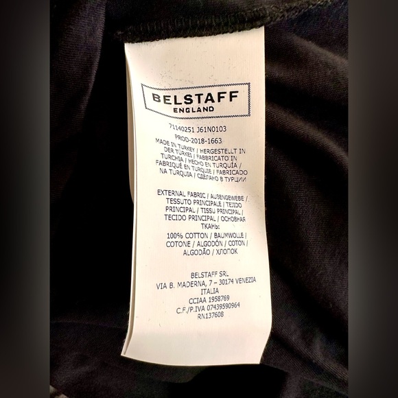 Belstaff England Men’s Coteland Logo Crew Tee in black in 100% cotton - Picture 7 of 10
